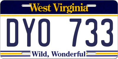 WV license plate DYO733