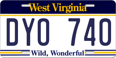 WV license plate DYO740
