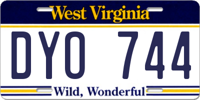 WV license plate DYO744