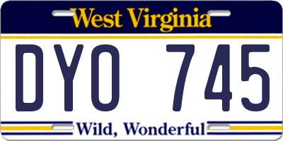 WV license plate DYO745
