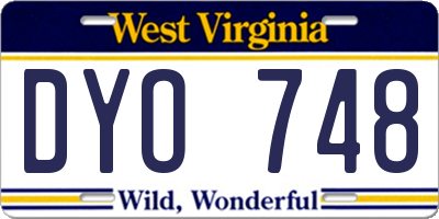 WV license plate DYO748