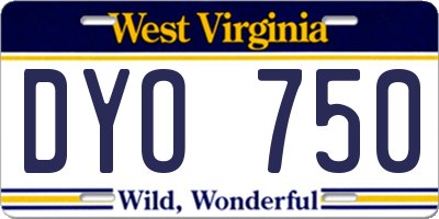 WV license plate DYO750