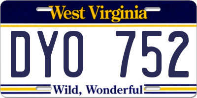 WV license plate DYO752
