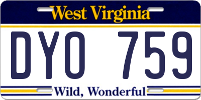 WV license plate DYO759