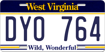WV license plate DYO764