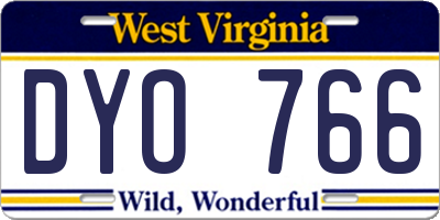 WV license plate DYO766