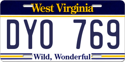 WV license plate DYO769
