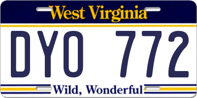 WV license plate DYO772