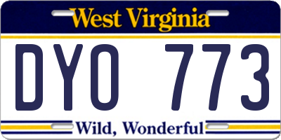 WV license plate DYO773