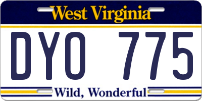 WV license plate DYO775