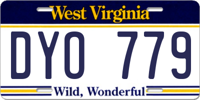 WV license plate DYO779