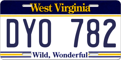 WV license plate DYO782