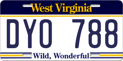 WV license plate DYO788