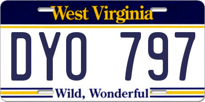 WV license plate DYO797