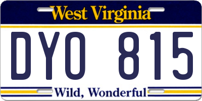 WV license plate DYO815