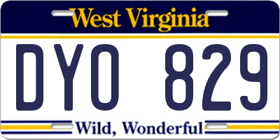 WV license plate DYO829