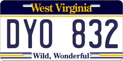 WV license plate DYO832