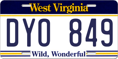WV license plate DYO849