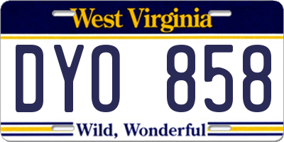 WV license plate DYO858