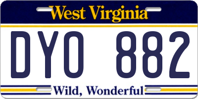 WV license plate DYO882