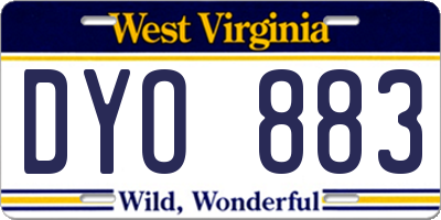 WV license plate DYO883