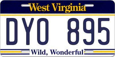 WV license plate DYO895