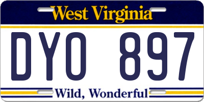 WV license plate DYO897