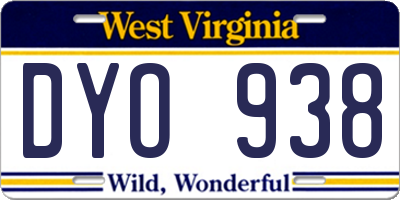 WV license plate DYO938