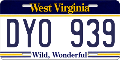WV license plate DYO939