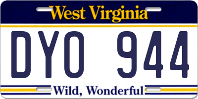 WV license plate DYO944