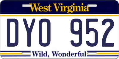 WV license plate DYO952
