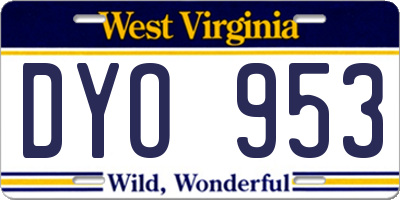 WV license plate DYO953
