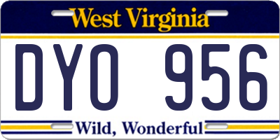 WV license plate DYO956