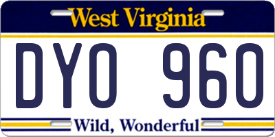 WV license plate DYO960