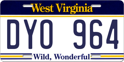 WV license plate DYO964