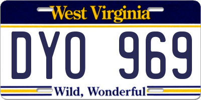WV license plate DYO969