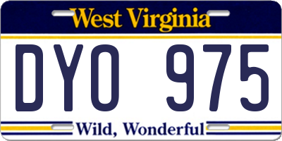 WV license plate DYO975