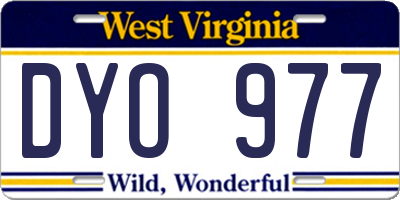 WV license plate DYO977