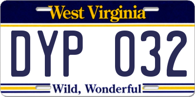 WV license plate DYP032