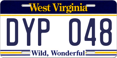 WV license plate DYP048