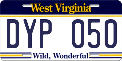 WV license plate DYP050
