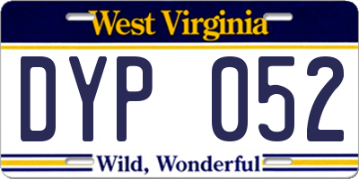 WV license plate DYP052