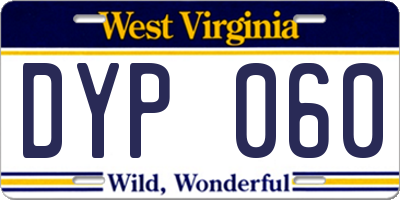 WV license plate DYP060
