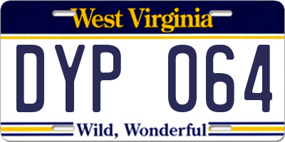 WV license plate DYP064