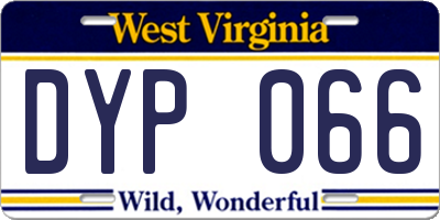 WV license plate DYP066