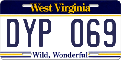 WV license plate DYP069