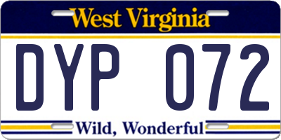 WV license plate DYP072
