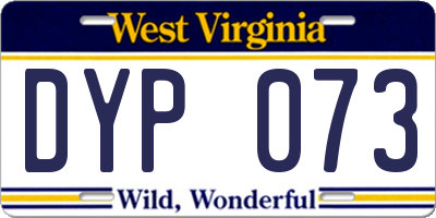 WV license plate DYP073