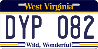 WV license plate DYP082