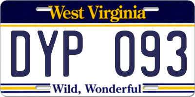 WV license plate DYP093